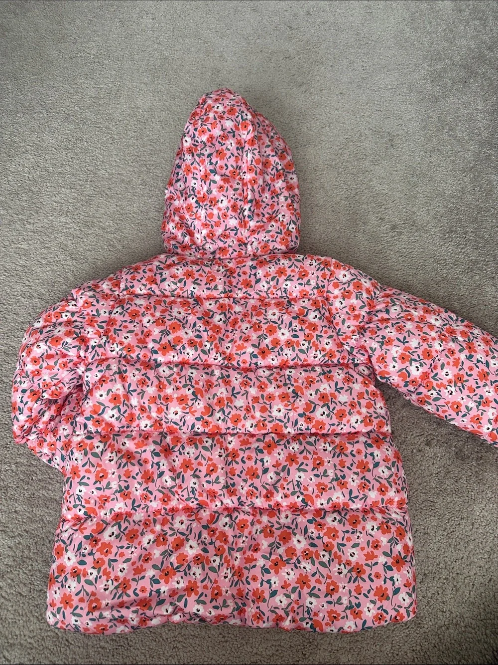 Carter's girls Pink Floral Hooded Puffer Jacket 5/6